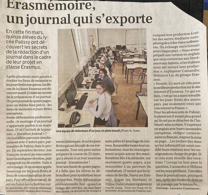 Article presse Marathon Journal Erasmus